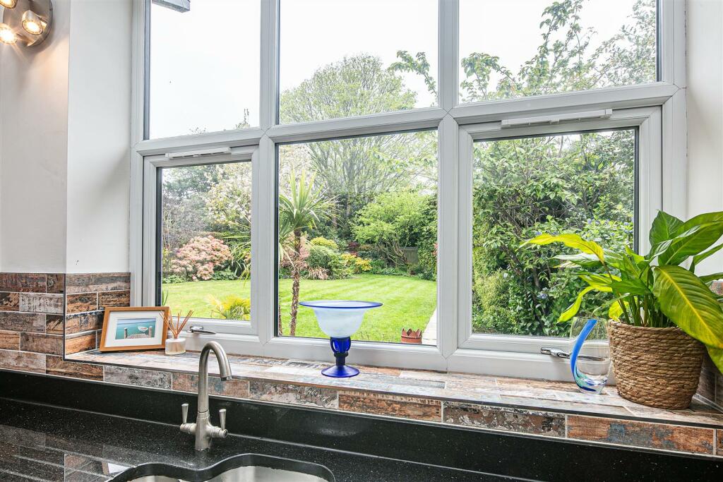 View over garden from kitchen