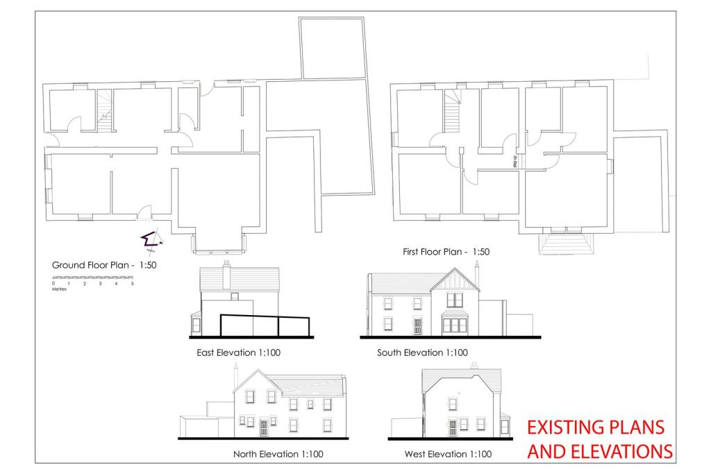 EXISTING PLANS AND ELEVATIONS 17 Station Road, Mid