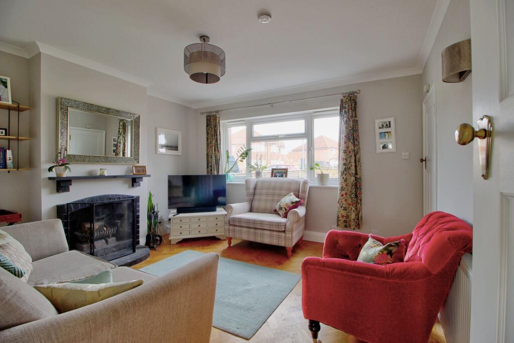 Living room flows from kitchen &amp; hall
