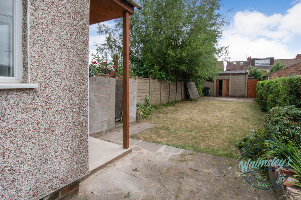 Rear gardens towards generous garage