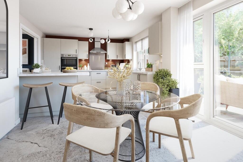 Sociable kitchen diner with room for a living area