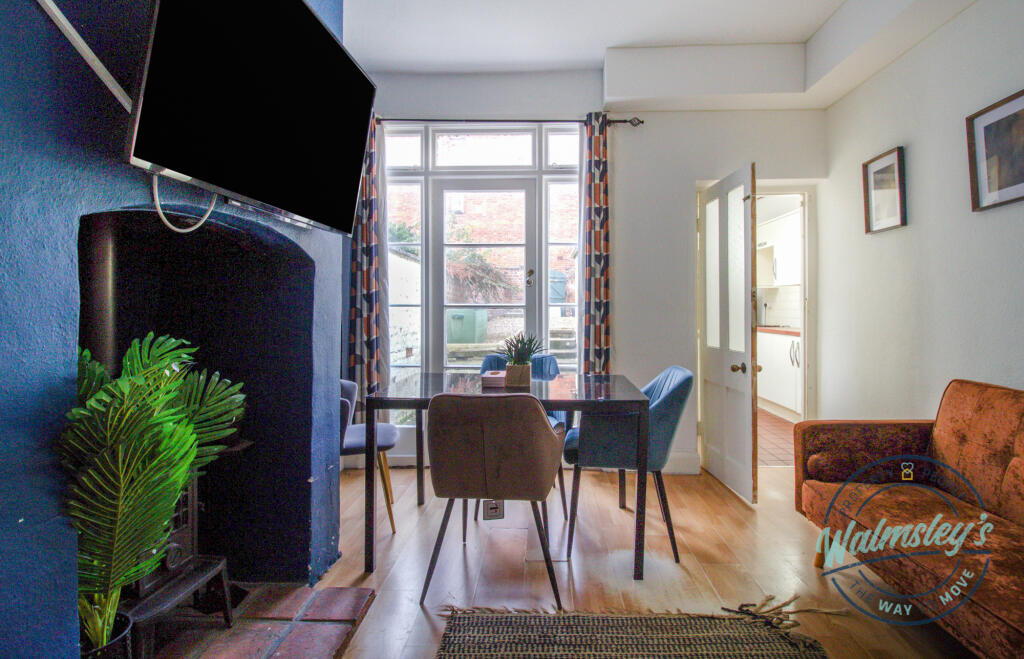 Log burner in rear reception