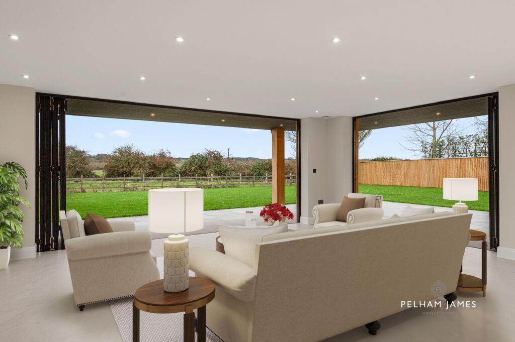 Open Plan Kitchen Living, Redwing House, Great Easton (virtually staged image)