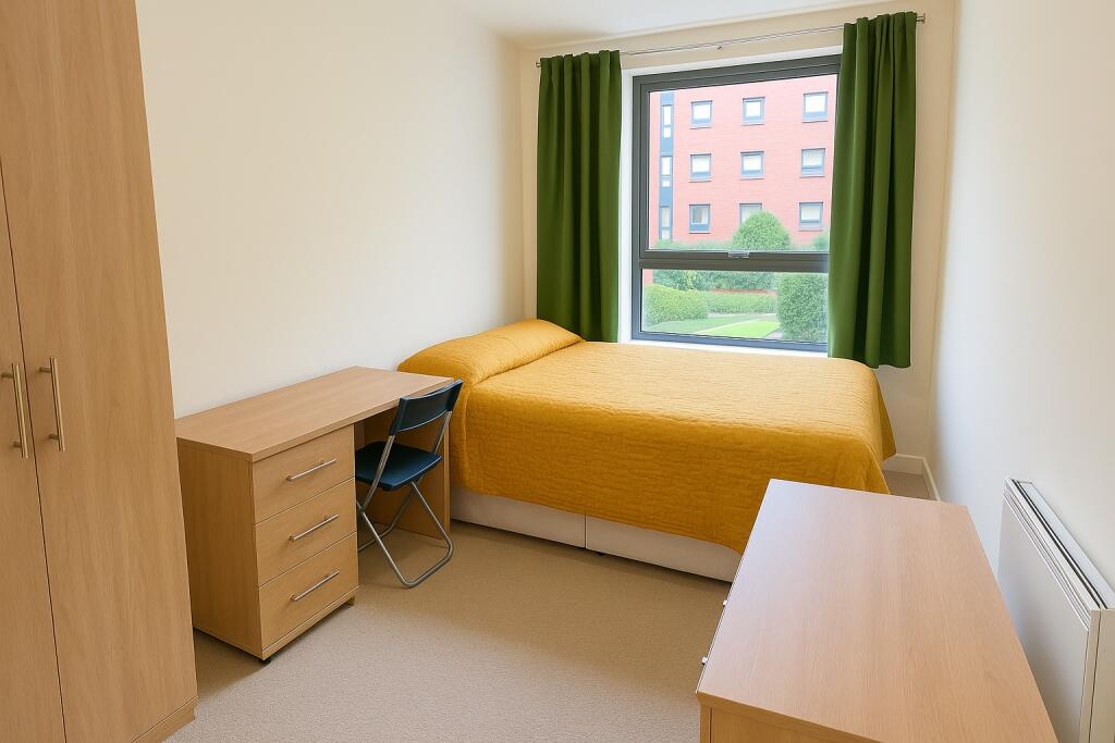 A bright and welcoming single bedroom featuring...