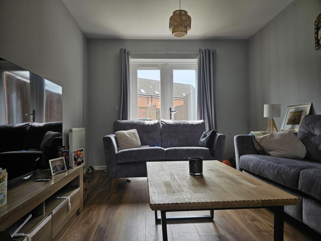 Living room with French doors 