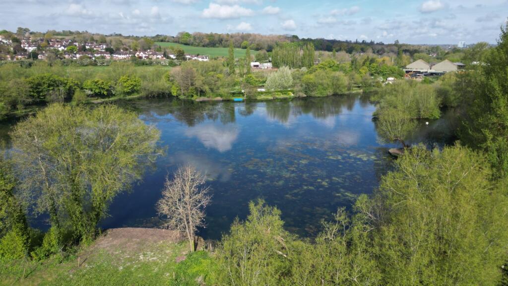 Lake adjacent to development