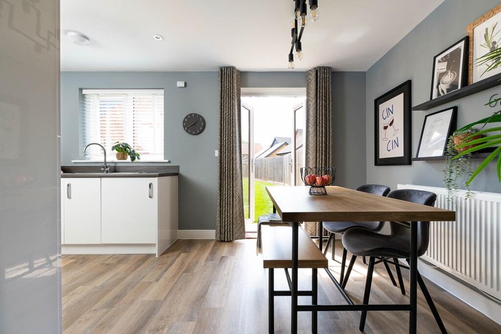 Double doors leading to the garden creates a bright &amp; airy space that connects the indoor and outdo