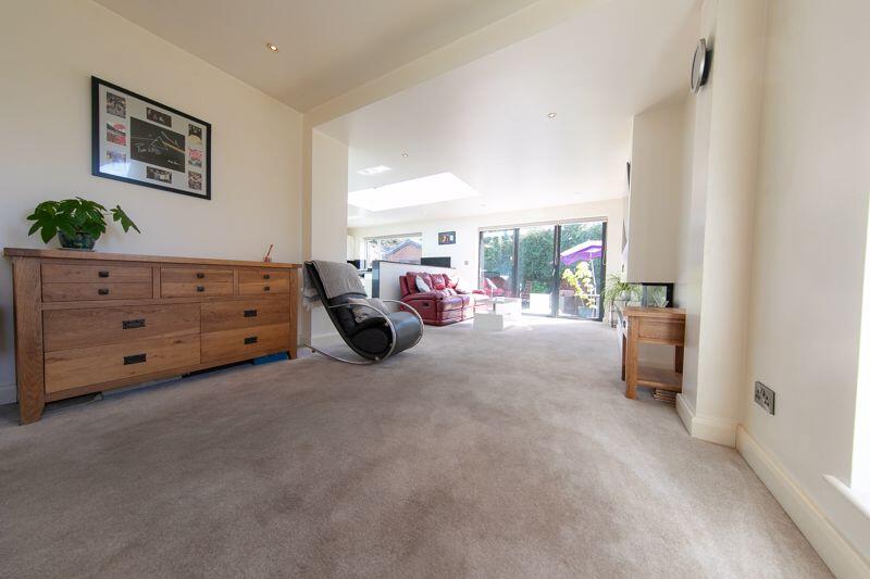 Open plan living space and kitchen