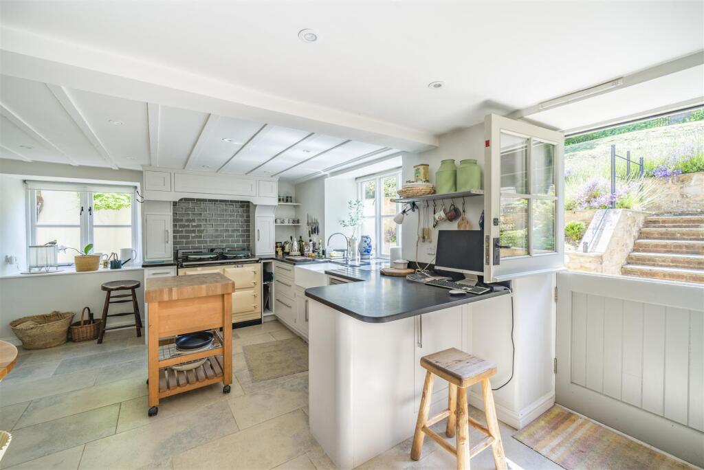 Kitchen with door out