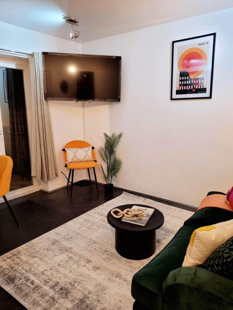 A stylish and inviting large modern living room...