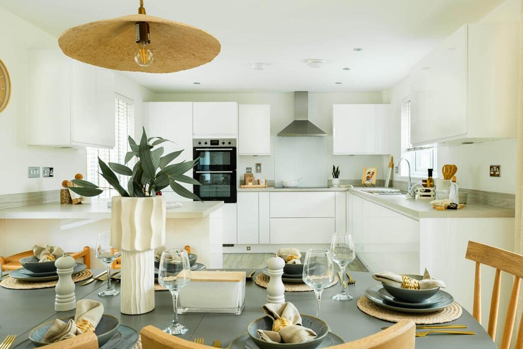 The open plan kitchen and dining area is the perfect place to entertain