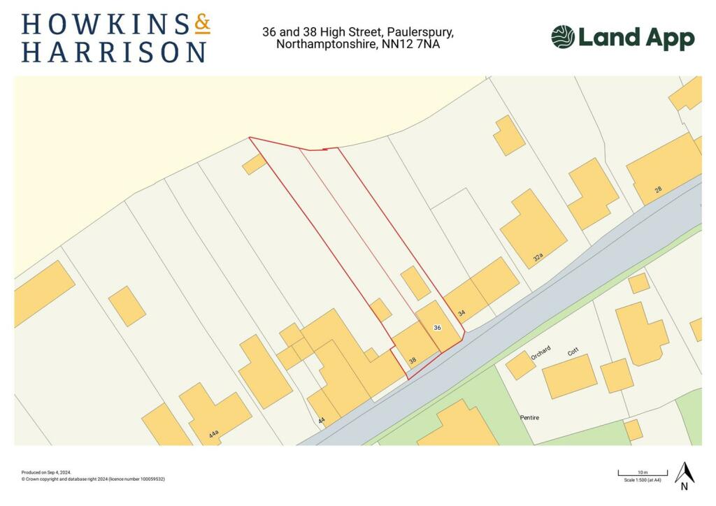 Land app with 2 x plot outline - 36 and 38 High St