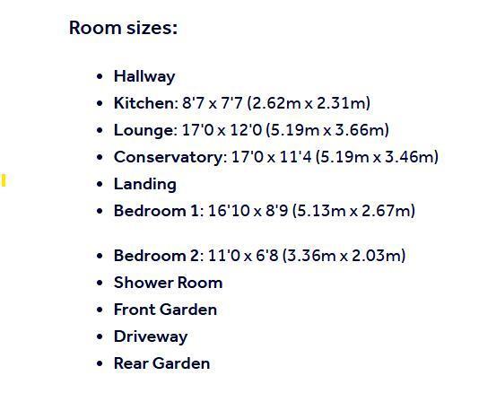 Room sizes