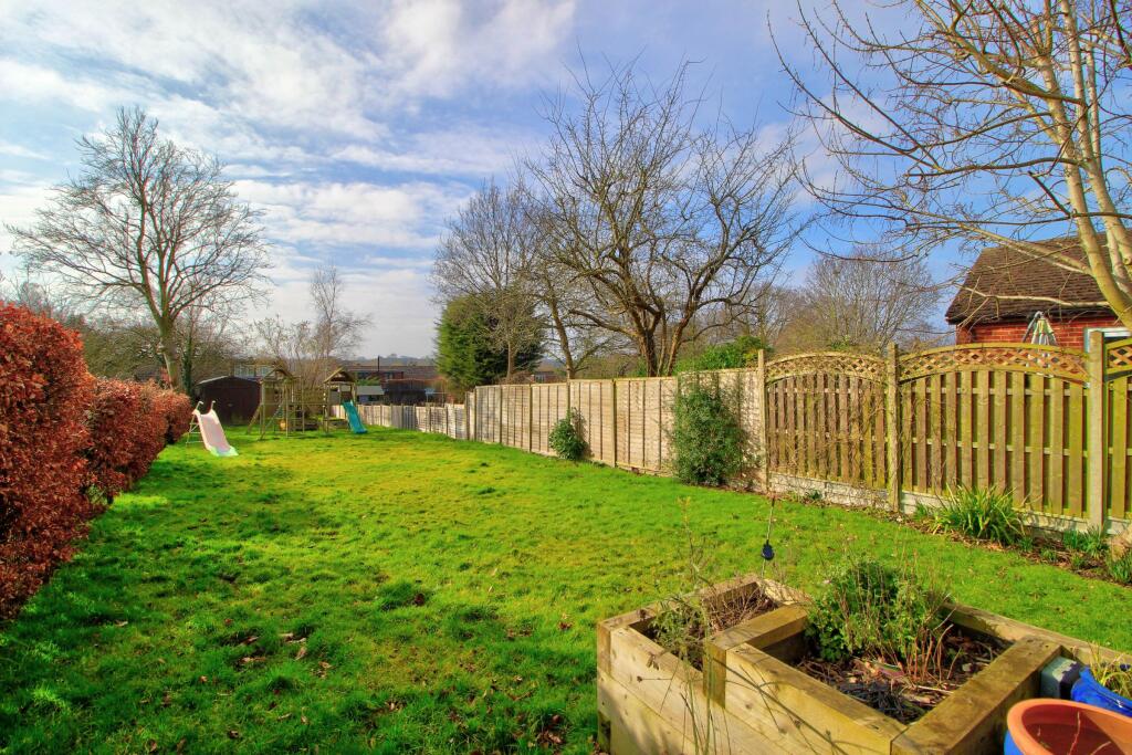 View from pergola steps