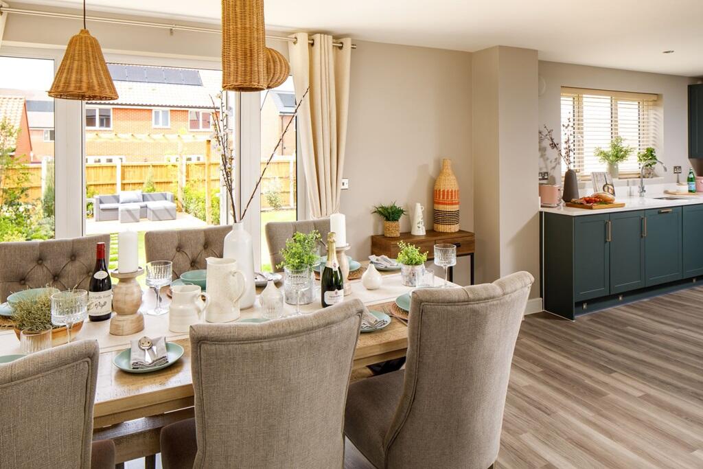 A dining area that has ample space for friends and family get togethers on those special occasions