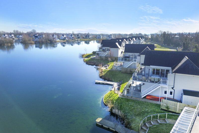 View over lake - drone