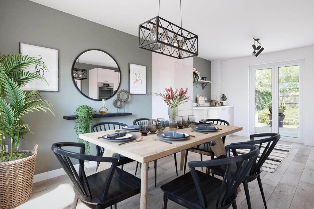 An adjoining dining area makes entertaining family and friends easy