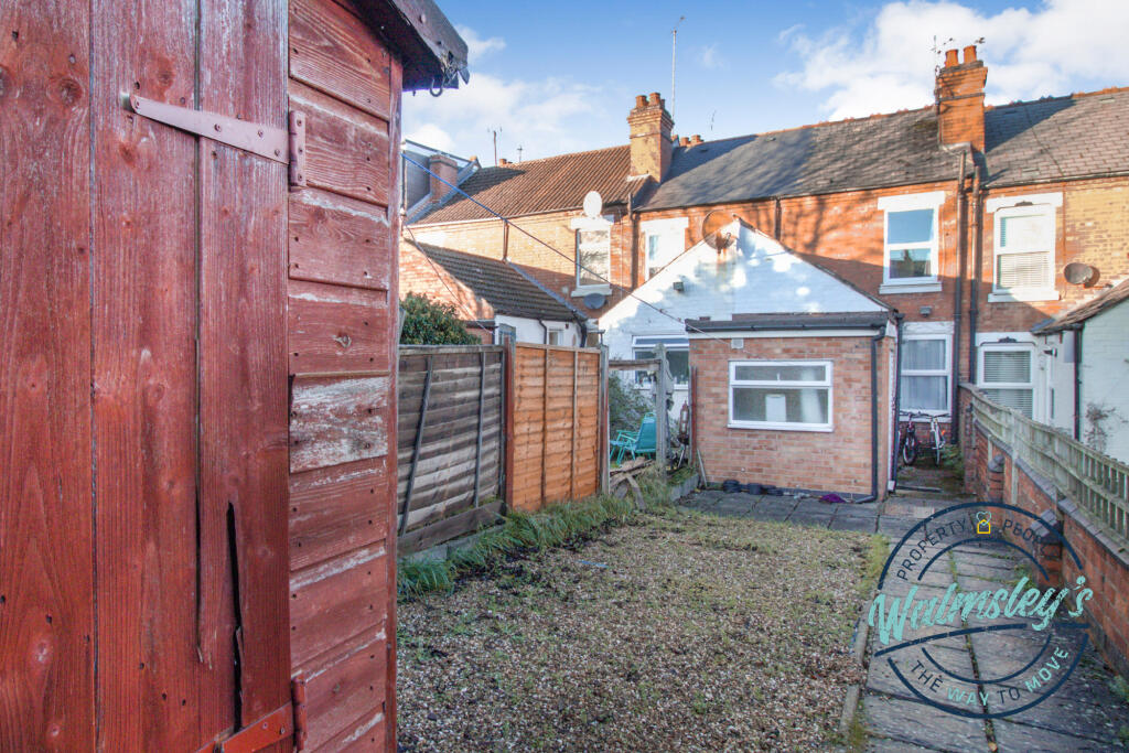 Rear gardens and shed