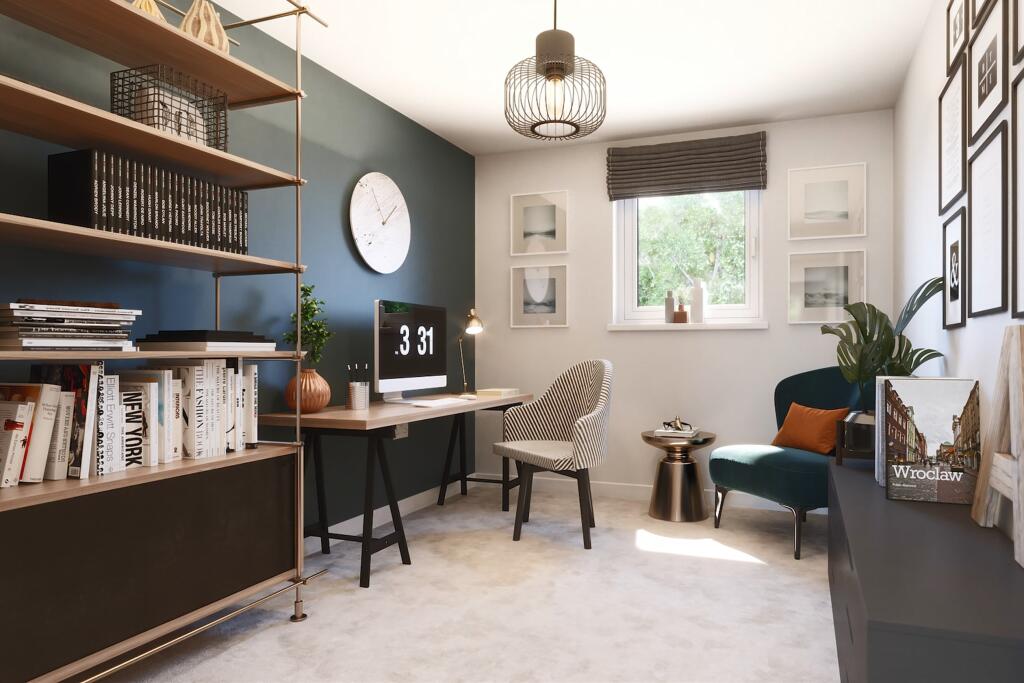 Double bedroom used as a home office or study space