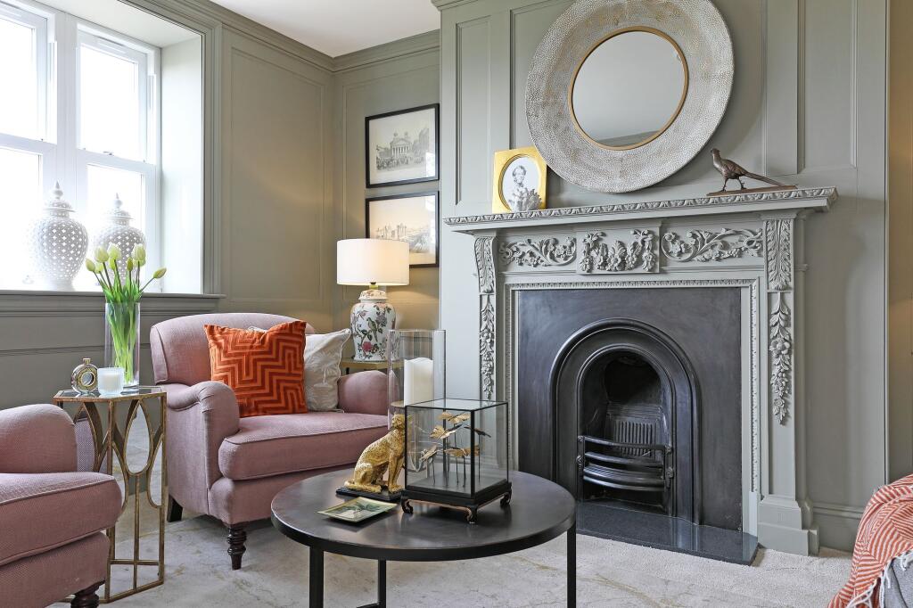 Library Lounge and Fireplace