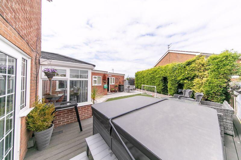 Private garden with hot tub