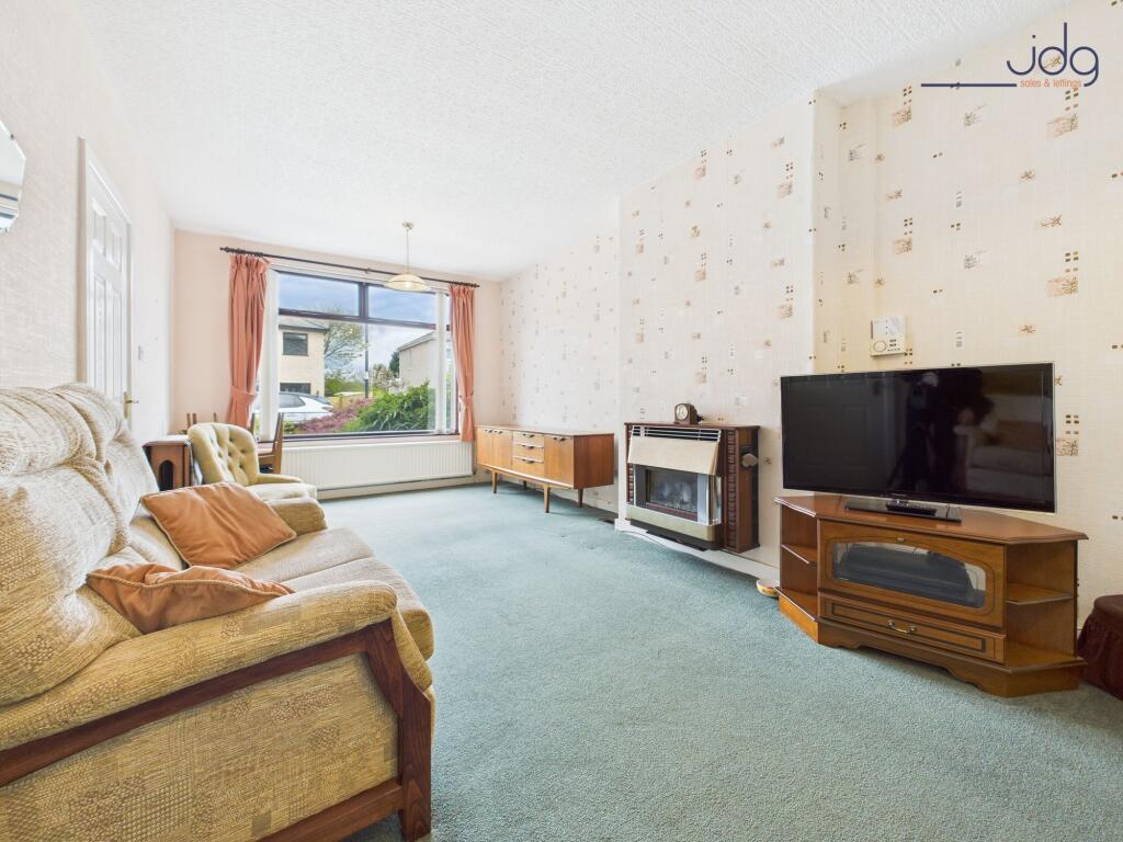 Open plan living dining room and electric fire