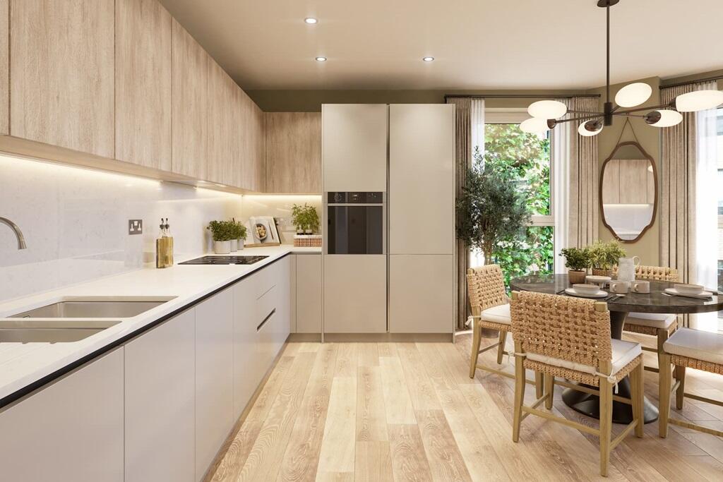 Contemporary kitchen finished in the Natural palette
