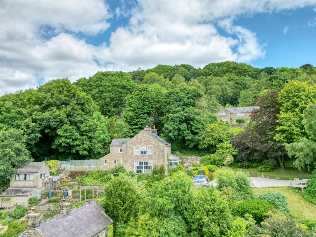 Drone shot - side of the home, gardens and drivewa