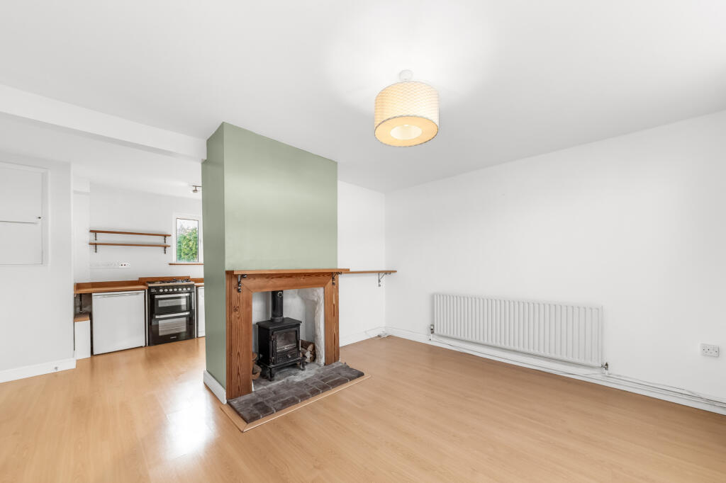 Living Room With Wood Burning Stove