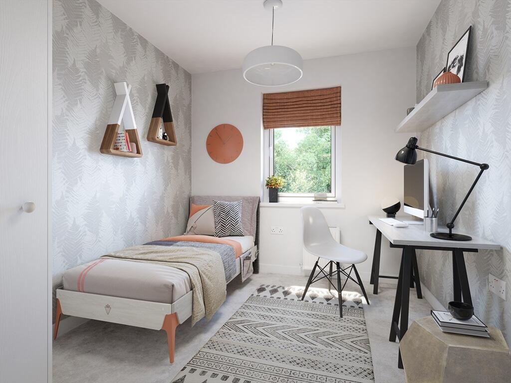 The third bedroom is ideal for a child's room or study