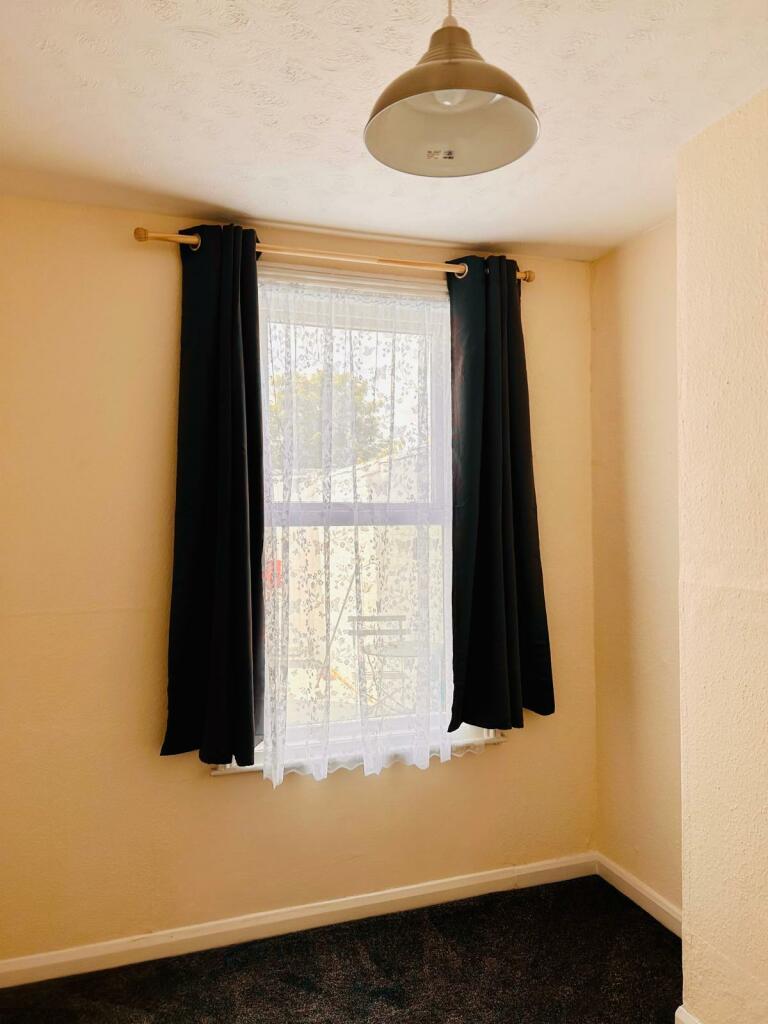 Bedroom overlooks courtyard