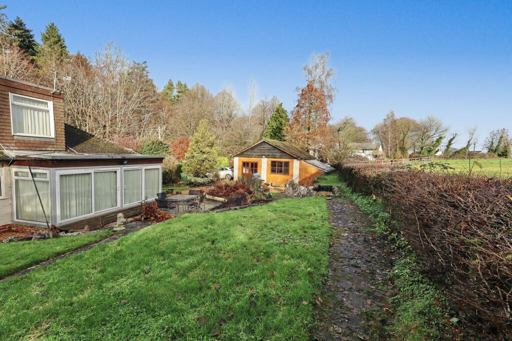 Rear garden and double garage