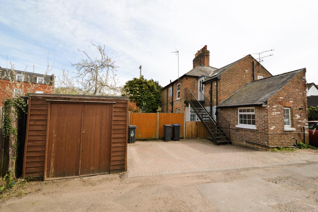 Shed and parking space