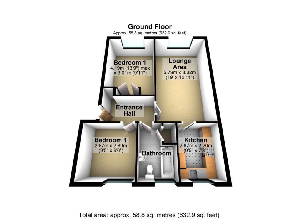 Flat 1 The Mews, Dawlish - FLOORPLAN