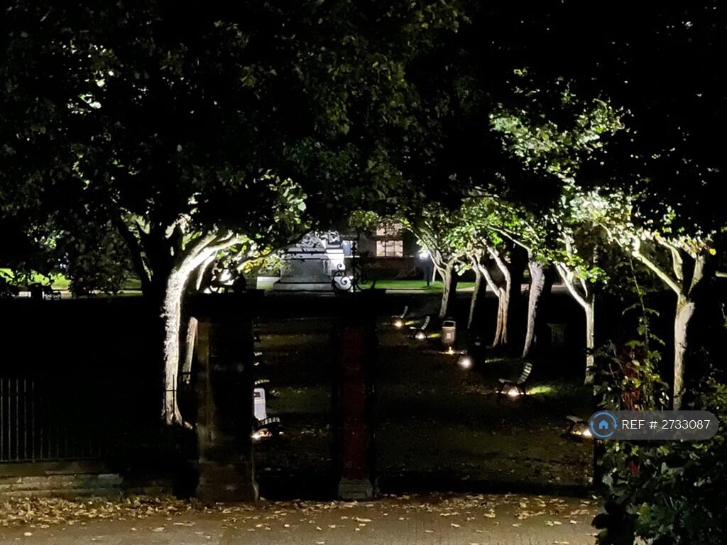 View Of The Park From The Entrance At Night