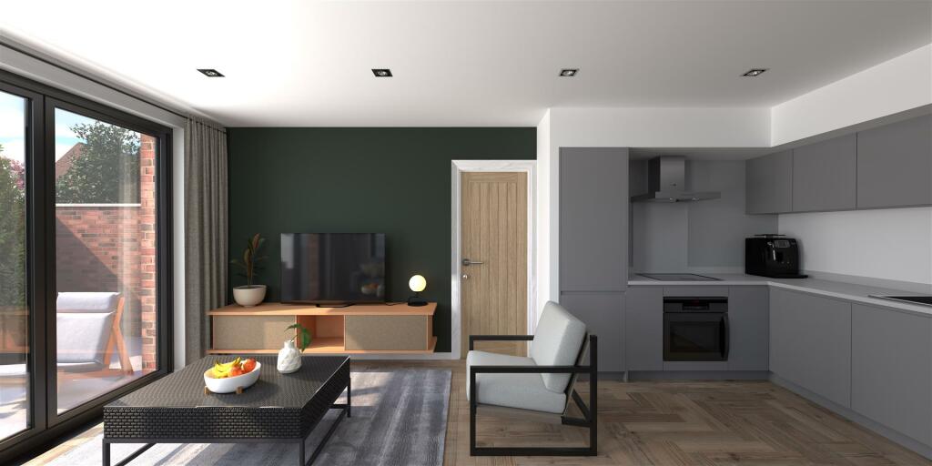 The Downs Block D - GF View 2 - Kitchen Living JPE