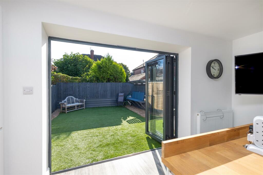 View from open plan living/kitchen/diner