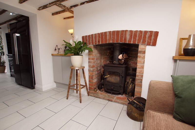 Dining area fireplace