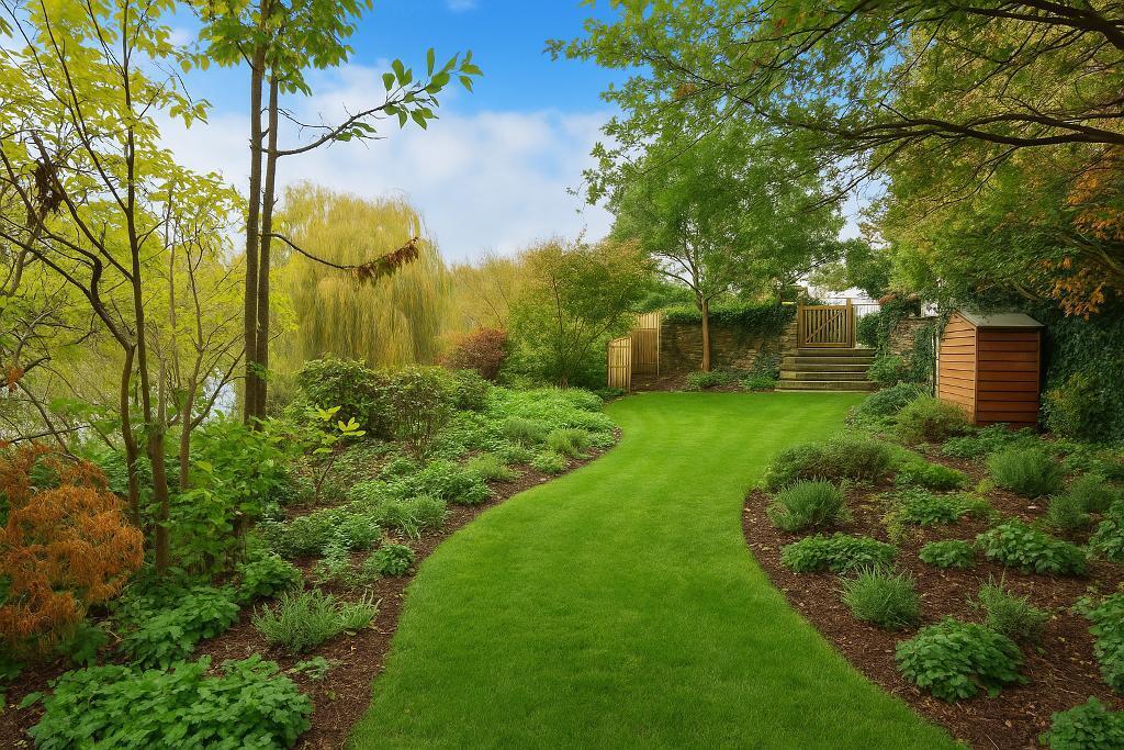 Further garden beyond driveway