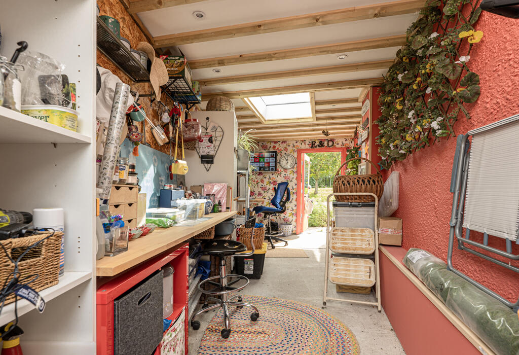 Converted garage office space