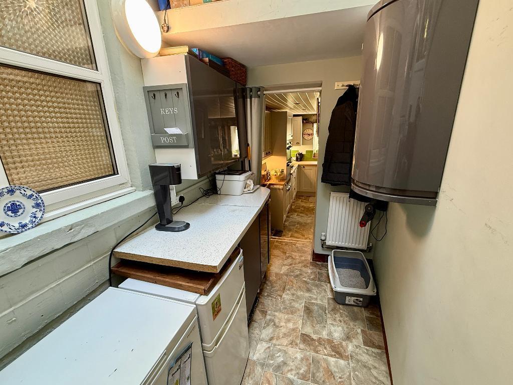 Utility area and steps to garden