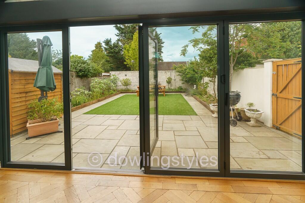 Patio and garden.