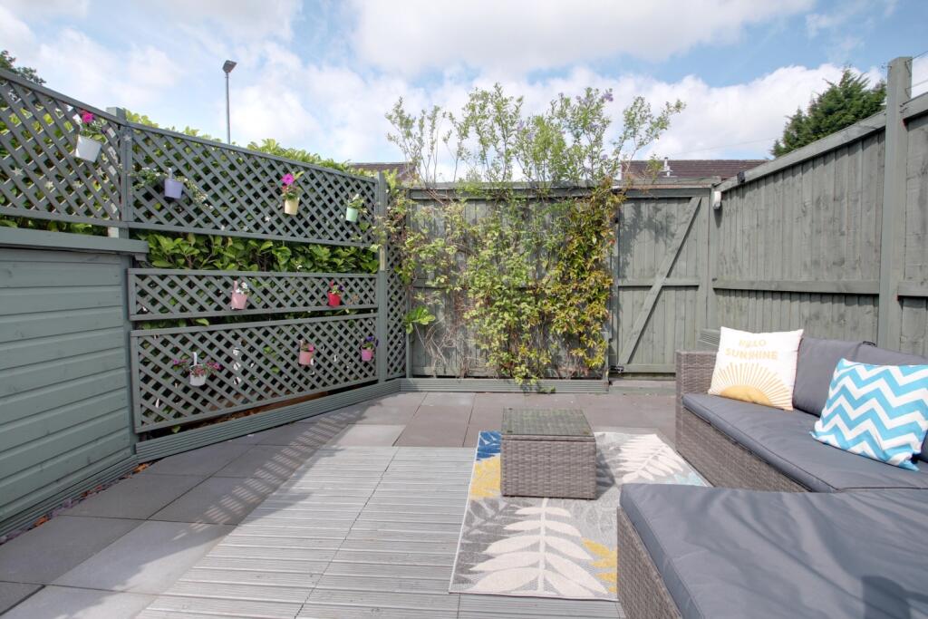 Part of the garden showing one of the timber decks