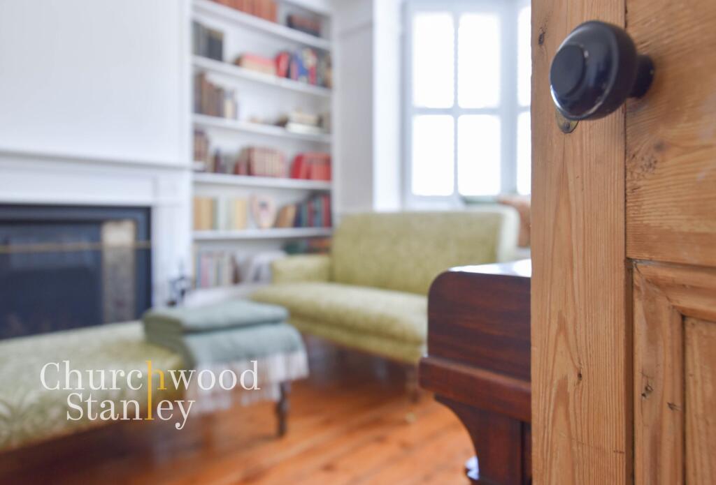 Stripped door to living room