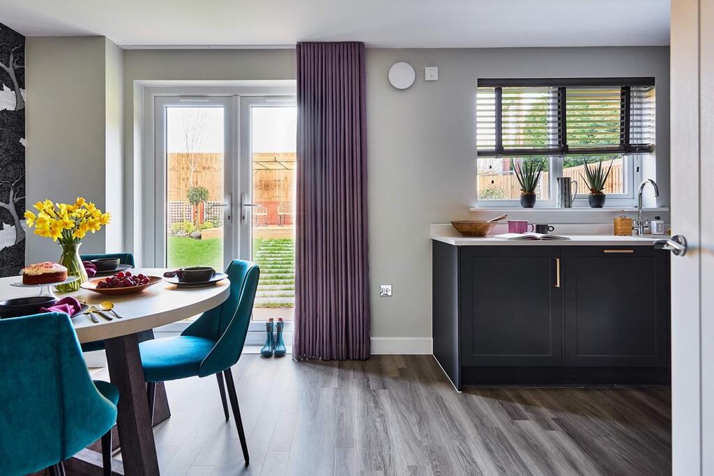 French doors keep the kitchen/diner light and airy