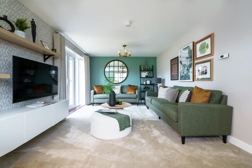 The living room offers a place for the whole family to relax together