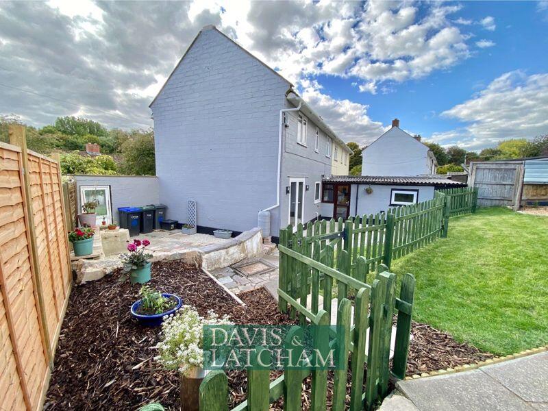 The rear of the property