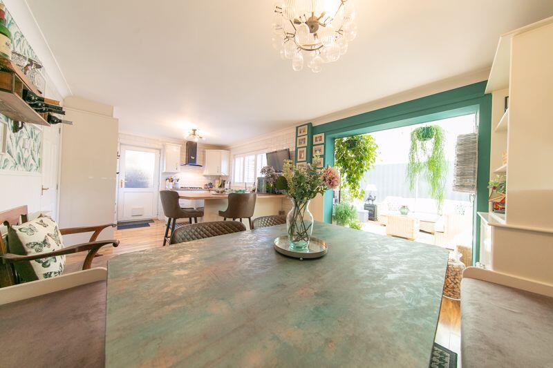 Kitchen, dining room and sun lounge