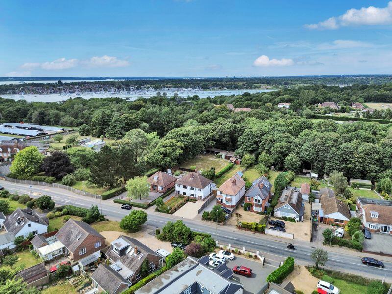 Aerial view overlooking property