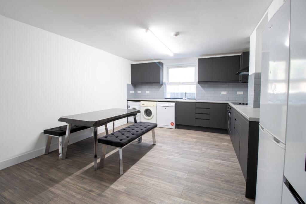 A modern, well-lit kitchen with ample counter s...